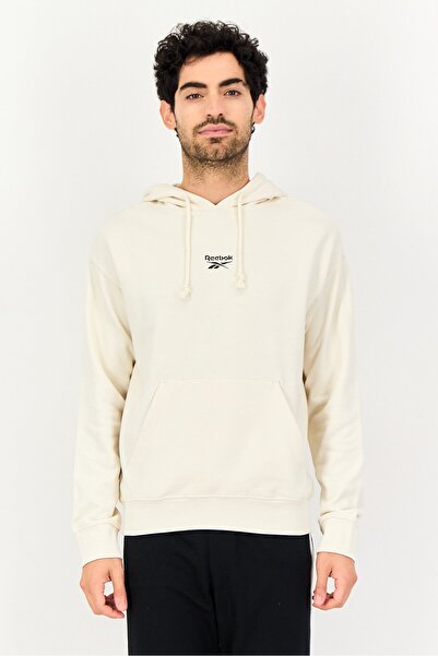 Reebok Men Sportswear Fit Long Sleeve Outdoor Hoodie, Off White