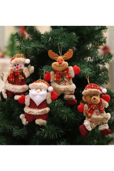 YILBAŞI SÜSÜ 4 bucăți de pom de Crăciun și ornamente decorative