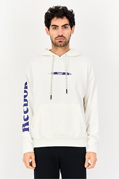 Reebok Men Sportswear Fit Long Sleeve Outdoor Hoodie, White