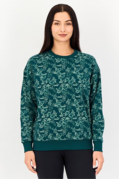 Puma Women Sportswear Fit Long Sleeve Outdoor Sweatshirt, Green