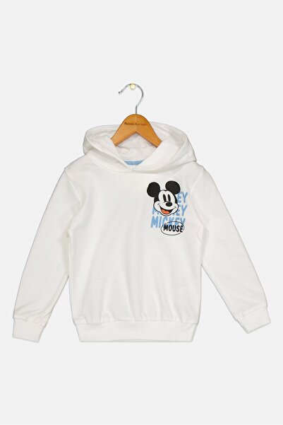 Disney Toddlers Boy Long Sleeve Mickey And Friends Hoodie, White