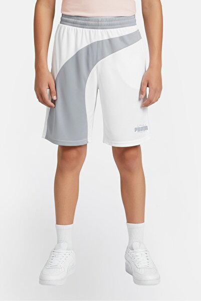 Puma شورت كرة السلة بشعار العلامة التجارية للأطفال الأولاد، متعدد الألوان