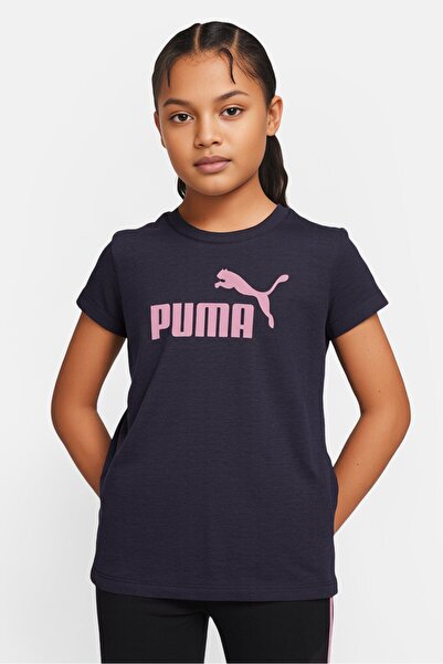 Puma Kids Girl Sportswear Fit Short Sleeve Brand Logo Outdoor T-shirt, Grey
