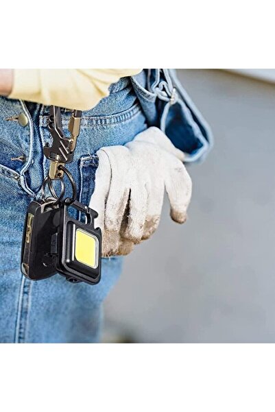 Other COB LED Keychain Flashlight 800 Lumen USB Rechargeable with Holder, 4 Modes, Bottle Opener