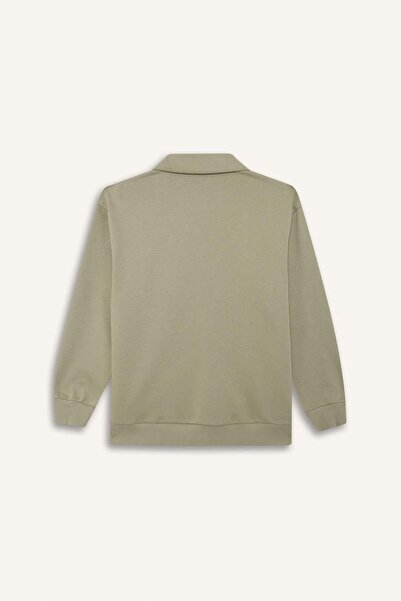 DeFacto Regular Fit Polo Neck Soft Fleece Thick Sweatshirt Fabric Sweatshirt Tunic F3085Ax25Wn