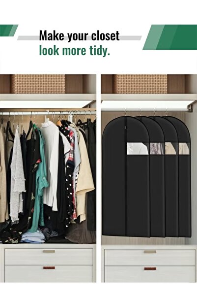 Generic 5 Packs Garment Bags Suit & Dress Cover Suit Bag Clothes Cover For Hanging Clothes, Breathable