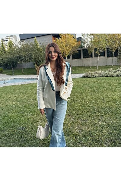 Z&Ş BUTİK Keten Krem Blazer Ceket