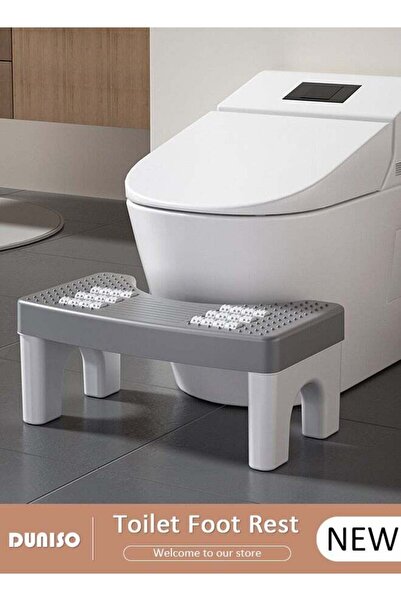 DOMEET Toilet Foot Rest with Massage Texture and Roller, Non-Slip Toilet Stool for Bathroom, Portable Foot