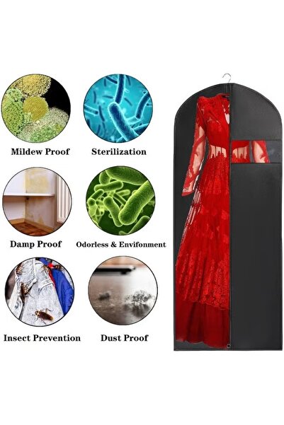 Generic 5Pcs Dress Bag Garment Bag EVA Suit Bags Clothes Covers with Transparent Window, Dustproof