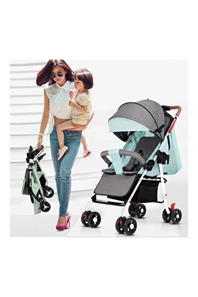 Ma Baby Kidle Multifunctional Portable Folding Four-Wheel Baby Stroller - Sit or Recline, One-Button Fold