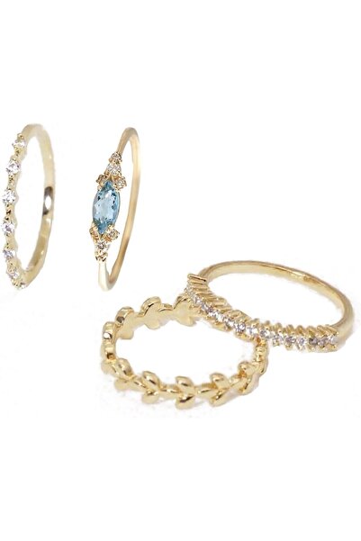 Generic Stackable Gold Rings for Women Set, Cubic Zirconia Non Tarnish Stacki...