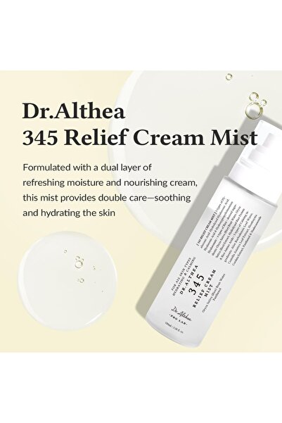 Dr.Althae Dr.Althea 345 Relief Cream Mist - Hydrating Facial Mist with Rice Extract, 3.38 Fl Oz
