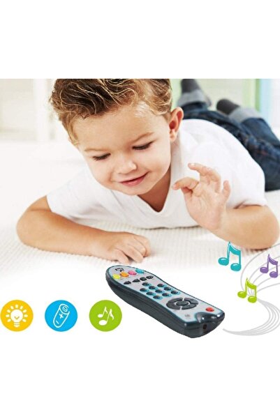 Generic Baby TV Remote Control Learning Toy with 3 Languages, for 6 Months+, Gray
