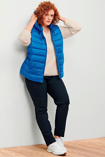 Tchibo Women Quilted Gilet Hooded Vest Jacket, Blue
