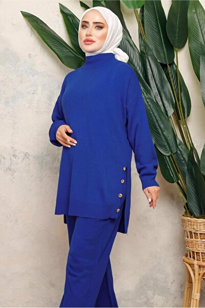 TRENDTESETTÜR Women's Navy Blue (S Cobalt Knitwear Tunic t 0108-1