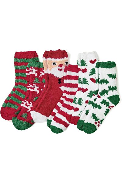 Generic 6 Pairs Christmas Fuzzy Socks Women Soft Microfiber Warm Slipper Socks Cozy Sleeping Winter Gift