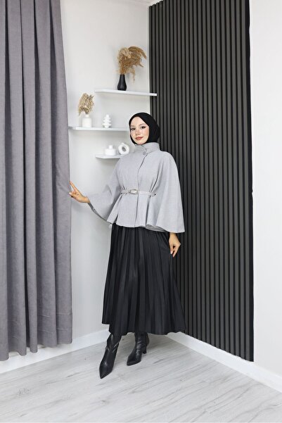 MİSS M.A.T FASHİON Premium Quality Leather Belt Imported Case Short Poncho