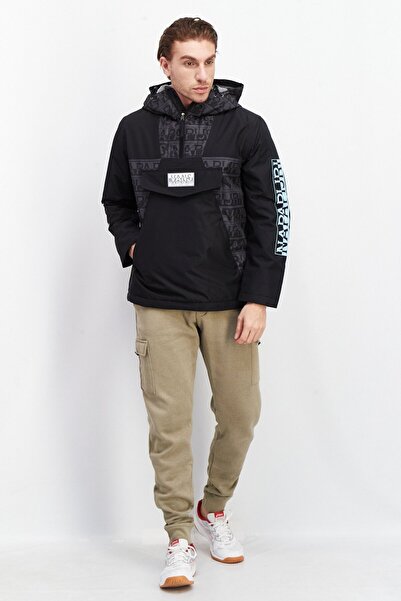 Vans Men Brand Logo Soft Shell Hooded Jacket , Black Combo