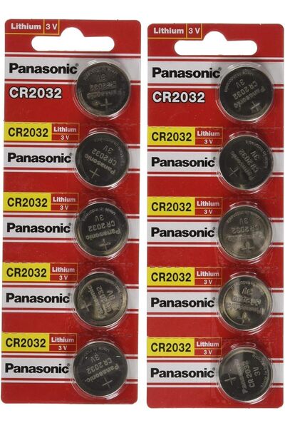 PANASONIC 3V Coin Lithium Battery Model CR2032 DL2032 ECR2032 - 10 Pieces
