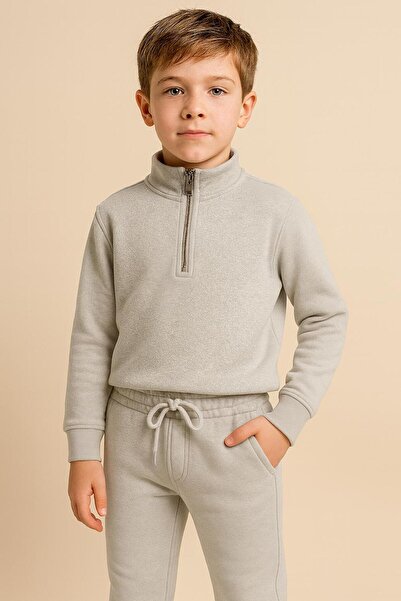 Mcrkids Set de trening unisex, cu jumătate de fermoar, cu 3 fire, gros, pentr...