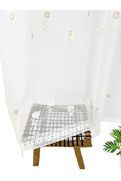 OEM Curtain with drapery, 145x210 cm, sunflower, ivory
