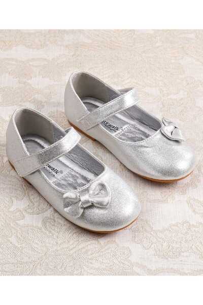 Cute Walk by Babyhug Ballerina with Velcro Closer and Bow Applique - Silver