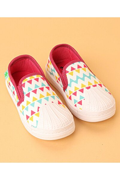 Cute Walk by Babyhug Triangle Print Slip On Casual Shoes - White