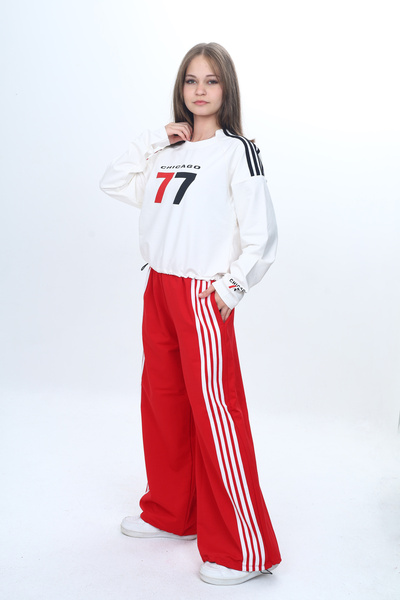 Asortix Girl's 100% Cotton Top & Bottom Tracksuit Set-Eşt-0035-372