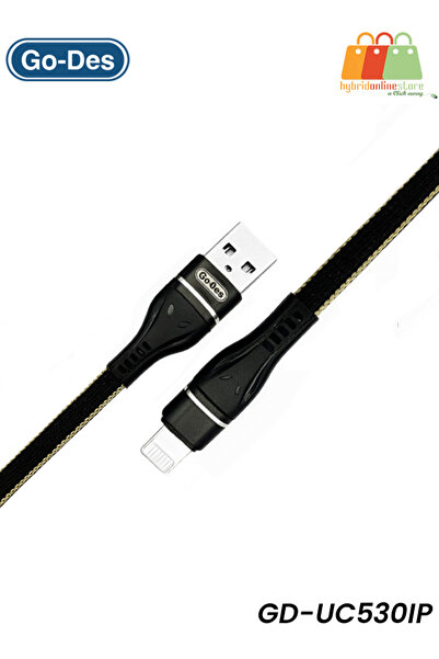 Go-Des GD-UC530IP 2M Lightning Cable 2.4A Fast Charging and Data Sync Durable Braided Wire