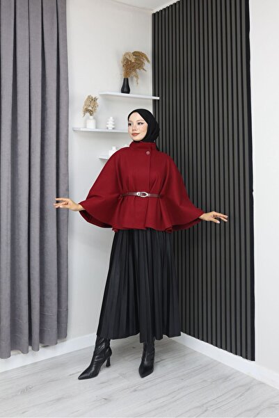 MİSS M.A.T FASHİON Premium Quality Leather Belt Imported Case Short Poncho