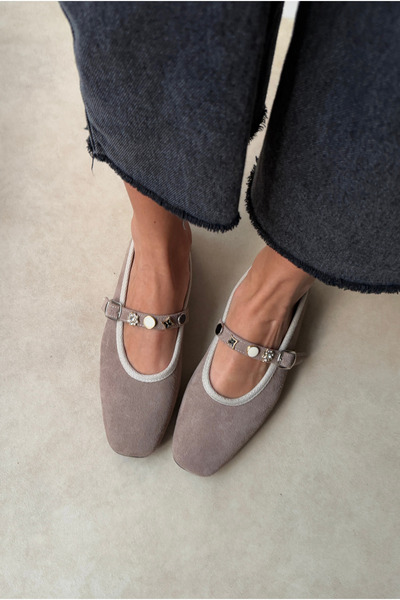 Mupa Shoes Women's Ballet Flats Mink Suede