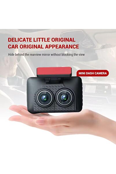 Tradeo 4K Dual-Lens Dash Camera with 3" Touch Display – Front & Rear Recording, Night Vision, Loop Record