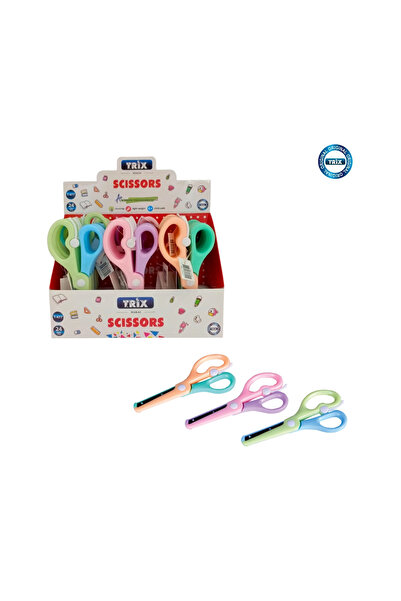 TRİX PASTEL RENK EMNİYETLİ ÇOCUK MAKASI 3'LÜ