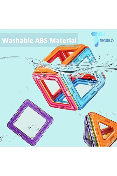 TEGRILO 60-Piece Magnetic Building Blocks (Multicolor, TEG-60 Tiles)