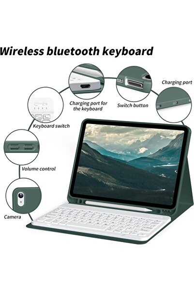 UnDePlus Xiaomi Redmi Pad 2 11Inch 2025 Case with Wireless Keyboard Case Mobax Turkish Keyboard