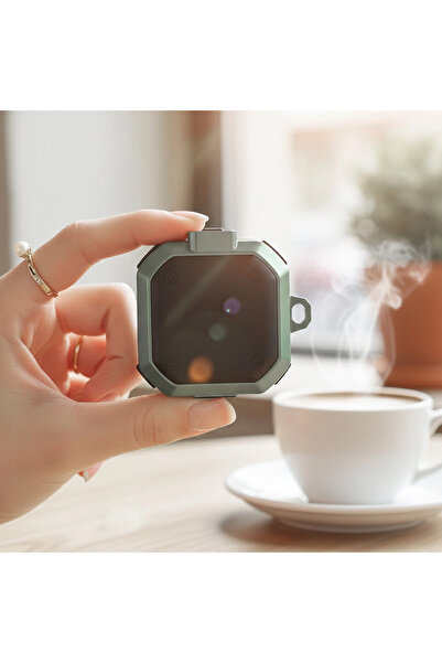 Samsung CaseOnn Galaxy Buds 2 - Buds 2 Pro Kılıf Güvenlik Kilitli Military Tank Haki