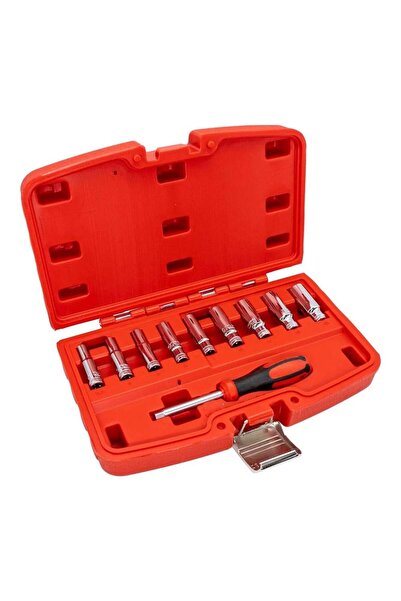 CETA FORM C04-10ph0 1/4'' 6 Corner Deep Socket Wrench Set 10 Pieces