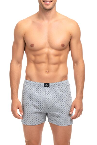 İki Yıldız Men's Combed Cotton Printed Patterned Boxer Bgl-St05010