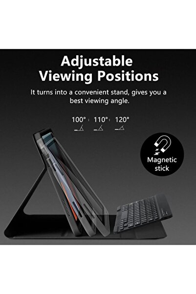 UnDePlus Xiaomi Redmi Pad 2 11Inch 2025 Case with Wireless Keyboard Case Mobax Turkish Keyboard