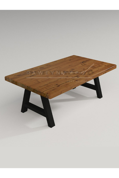 raweyn LAU DOĞAL AHŞAP ORTA SEHPA 45x45