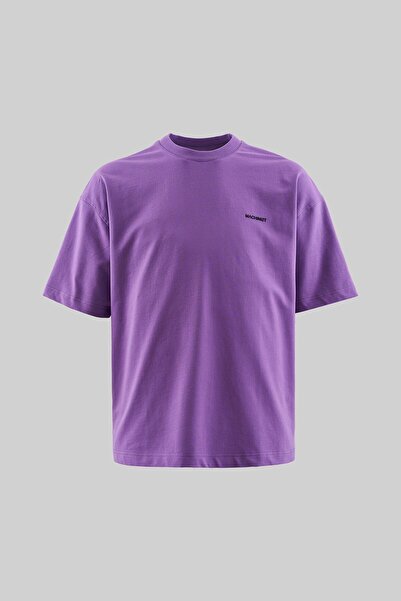 Machinist Ανδρικό βαμβακερό μπλουζάκι βασικής γραμμής σε μεγάλο μέγεθος, μωβ