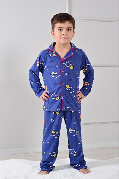 MODA AÇELYA Boy's Buttoned Pajama Suit