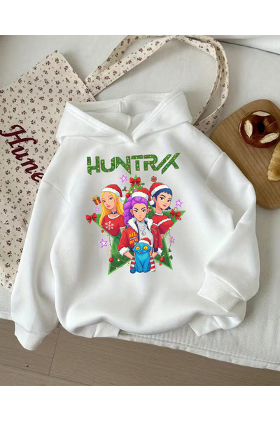 Touz Moda Χριστουγεννιάτικο Young KPop Demon Hunters Φούτερ με κουκούλα με 3 κλωστές