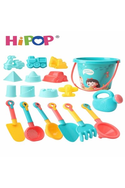 HIPOP مجموعة ألعاب رمل الشاطئ من 18 قطعة، مع حقيبة شبكية، بما في ذلك ملعقة وإ...