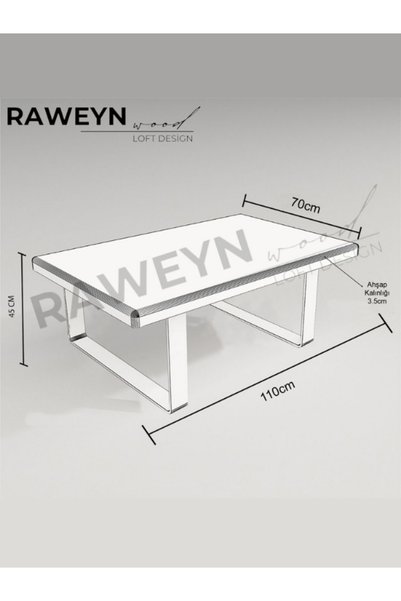 raweyn CEDRUS DOĞAL AHŞAP ORTA SEHPA 45x45
