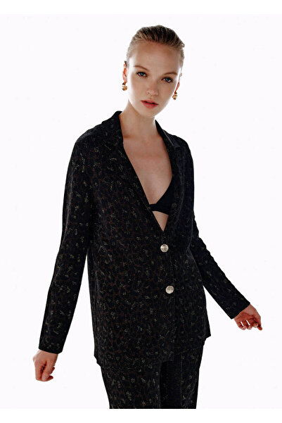 Knitss Leopard Patterned Knitwear Jacket