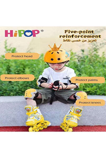 HIPOP 7 in 1 Kids Helmet of Scooter,Skateboard and Bike,Adjustable Children Riding Protective Gear,All-Rou