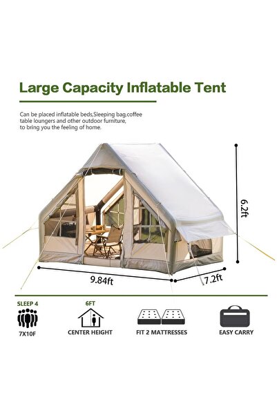 FLYROAD Air Cotton Tent for Trips, Inflatable Tent, Kaki, Size 300*220*190 Cm