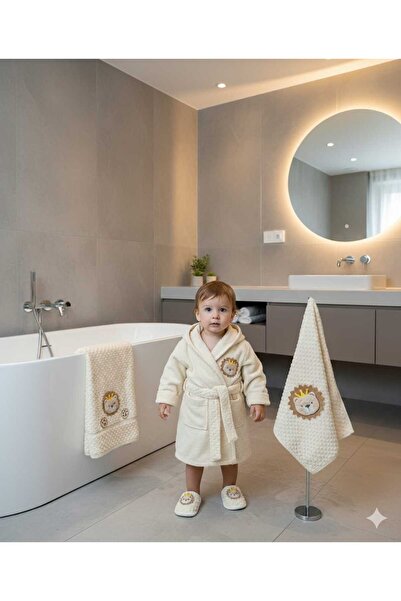 Amur Organic Luxury Baby and Children's Bathrobe Suitable for Use for 0-2 Years Old