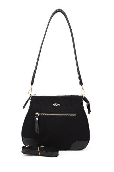GÖNDERİ(R) Women's Black Suede Long Strap Shoulder Bag